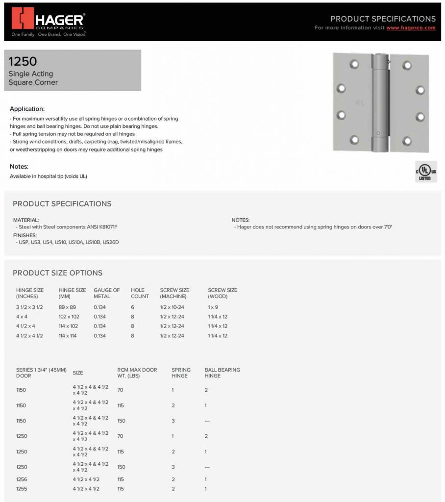 Bisagra Spring 3.5x3.5-Flat Black - Image 2