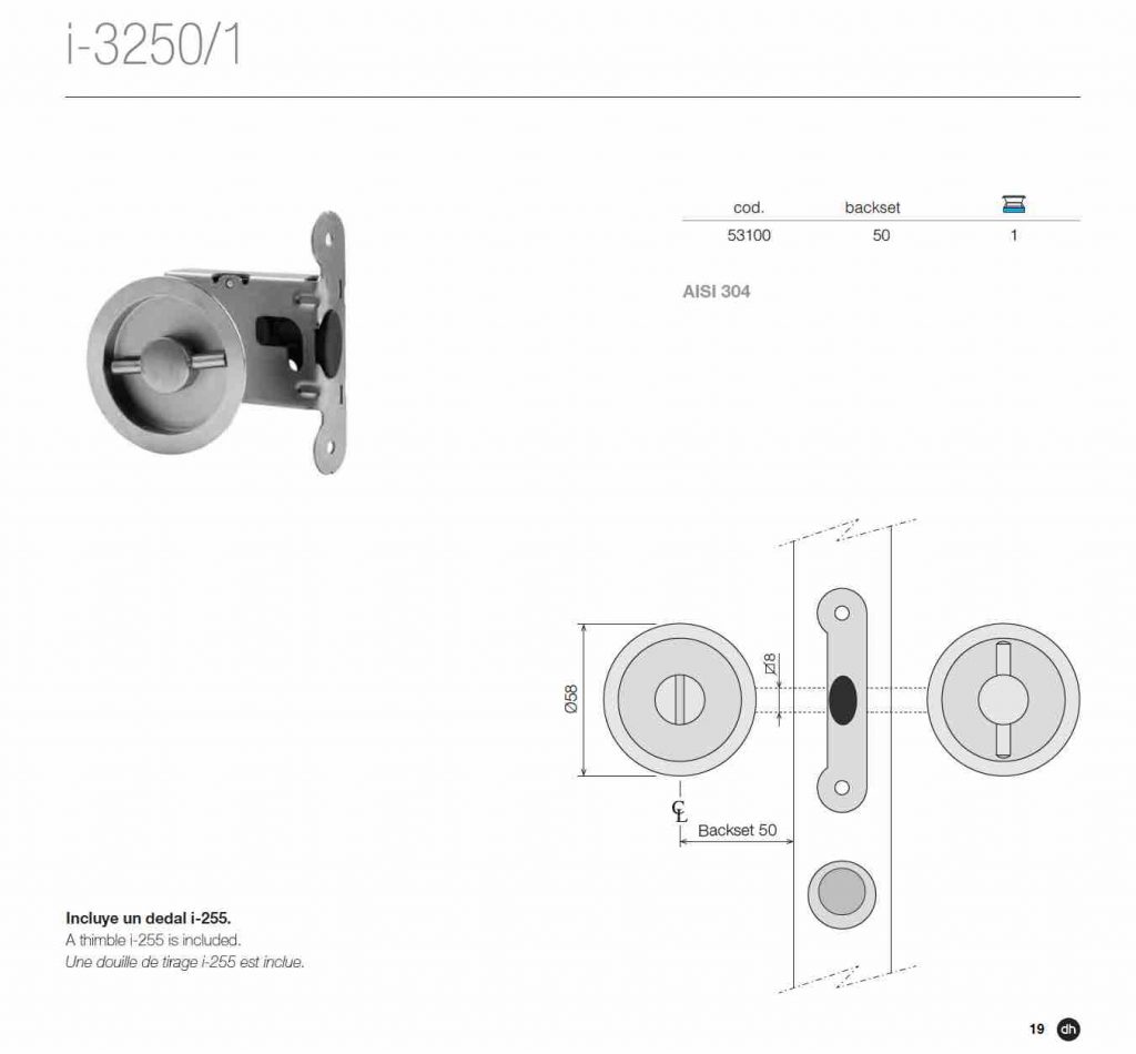 Cerr Botón Corrediza-US32D - Image 2