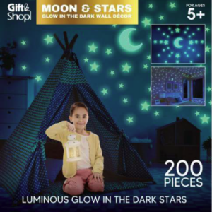 Moon & stars glow in the dark wall decor - Image 4