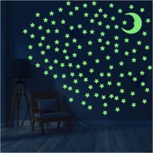 Moon & stars glow in the dark wall decor - Image 2