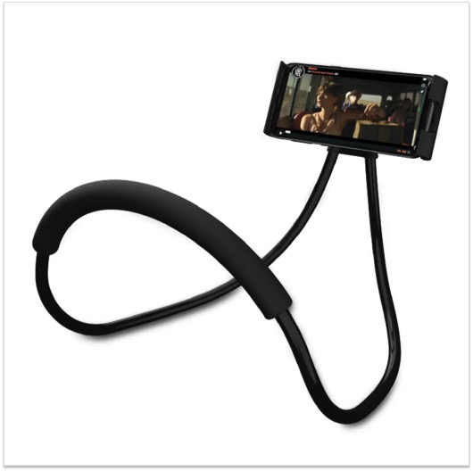 Hands free neck cellphone holder- black
