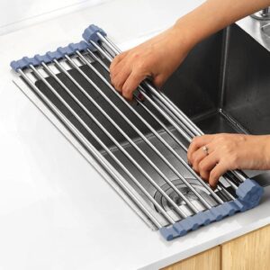 Rolling sink rack set of 2 en acero inoxidable